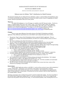   Release notes for Debian “Etch” distribution for Mark5 Systems  MASSACHUSETTS INSTITUTE OF TECHNOLOGY HAYSTACK OBSERVATORY