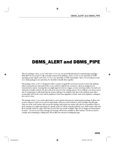 DBMS_ALERT and DBMS_PIPE