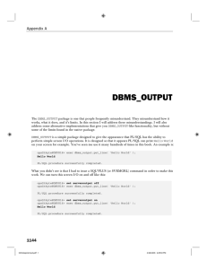 DBMS_OUTPUT Appendix A