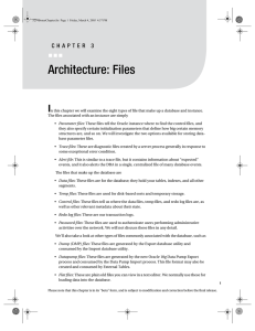 Architecture: Files I ■ ■ ■