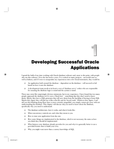 Developing Successful Oracle Applications