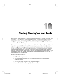 Tuning Strategies and Tools