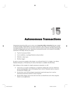 Autonomous Transactions