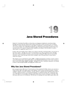 Java Stored Procedures
