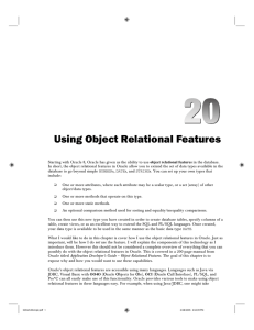 Using Object Relational Features