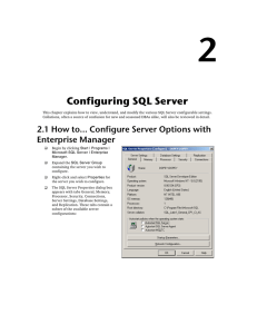 Configuring SQL Server
