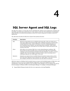 SQL Server Agent and SQL Logs