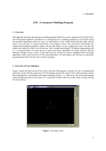 GM - A Geometric Modeling Program 1.  Overview