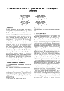 Event-based Systems: Opportunities and Challenges at Exascale Greg Eisenhauer Hasan Abbasi