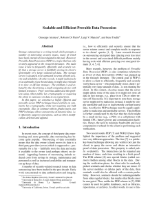 Scalable and Efficient Provable Data Possession Abstract