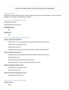 Tools for Scientific Inquiry Lab 54 pts (28 group, 26... Lab Requirements