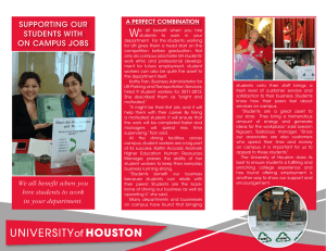 W SUPPORTING OUR STUDENTS WITH ON CAMPUS JOBS