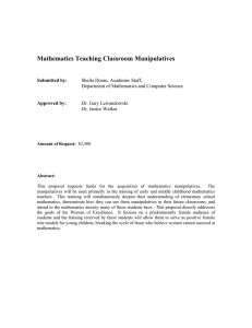 Mathematics Teaching Classroom Manipulatives