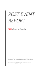 POST EVENT REPORT TEDx XavierUniversity