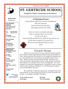 ST. GERTRUDE SCHOOL A Christmas Prayer Guided by Faith, Committed to Excellence