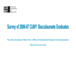 The City University of New York—Office of Institutional Research and...