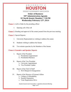 Order	of	Business 50 Administration	Agenda UC	North	Senate	Chamber,	7:30	PM