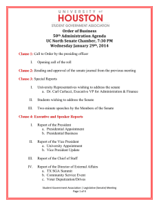 Order	of	Business 50 Administration	Agenda UC	North	Senate	Chamber,	7:30	PM
