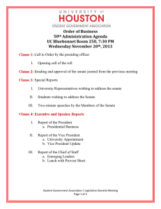 Order	of	Business 50 Administration	Agenda UC	Bluebonnet	Room	250,	7:30	PM