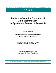 Factors Influencing Retention of Child Welfare Staff: A Systematic Review of Research