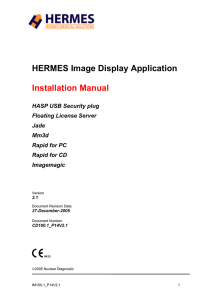 HERMES Image Display Application Installation Manual HASP USB Security plug
