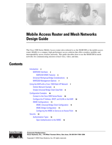 Mobile Access Router and Mesh Networks Design Guide