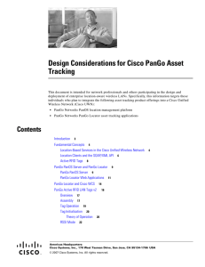 Design Considerations for Cisco PanGo Asset Tracking