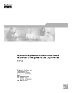 Implementing Network Admission Control Phase One Configuration and Deployment