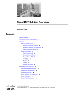 Cisco SAFE Solution Overview Contents