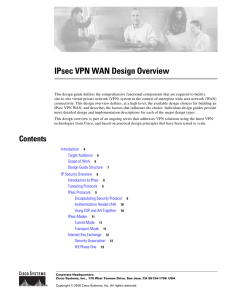 IPsec VPN WAN Design Overview