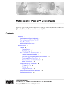 Multicast over IPsec VPN Design Guide