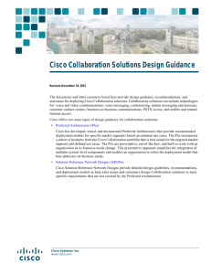 Cisco Collaboration Solutions Design Guidance