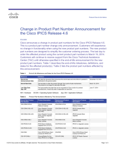 Change in Product Part Number Announcement for
