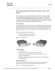 Serial High-Speed WAN Interface Cards for Cisco 1861 Router