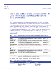 End-of-Sale and End-of-Life Announcement for the 2xFE, 2 WAN Slots