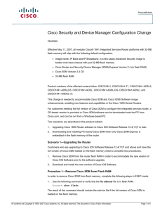 Cisco Security and Device Manager Configuration Change