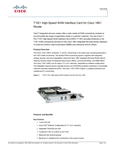 T1/E1 High-Speed WAN Interface Card for Cisco 1861 Router