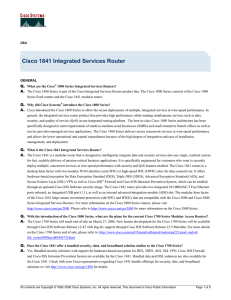 Cisco 1841 Integrated Services Router Q.