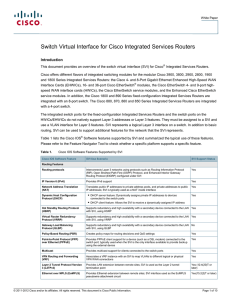 Switch Virtual Interface for Cisco Integrated Services Routers Introduction