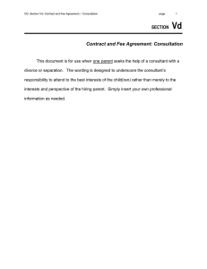 Vd  SECTION Contract and Fee Agreement: Consultation