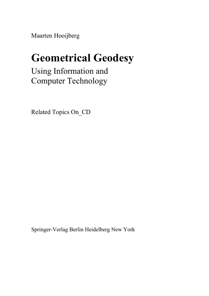 Geometrical Geodesy Using Information And Computer