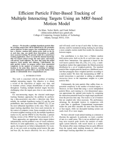 Efficient Particle Filter-Based Tracking of Multiple Interacting Targets Using an MRF-based