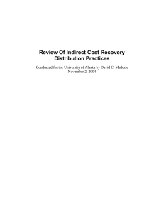 Review Of Indirect Cost Recovery Distribution Practices November 2, 2004