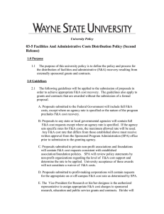 03-5 Facilities And Administrative Costs Distribution Policy (Second Release)