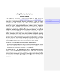 Parking Relocation Cost Rollover Executive Summary