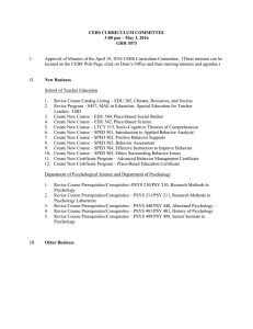 CEBS CURRICULUM COMMITTEE 3:00 pm – May 3, 2016 GRH 3073