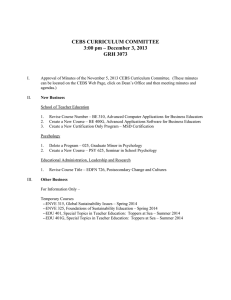 CEBS CURRICULUM COMMITTEE 3:00 pm – December 3, 2013 GRH 3073