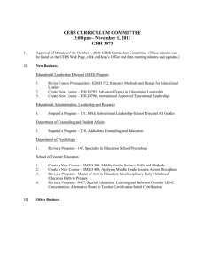 CEBS CURRICULUM COMMITTEE 3:00 pm – November 1, 2011 GRH 3073