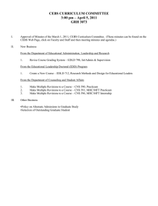 CEBS CURRICULUM COMMITTEE 3:00 pm – April 5, 2011 GRH 3073