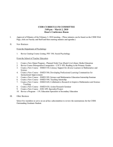 CEBS CURRICULUM COMMITTEE 3:00 pm – March 2, 2010 Dean’s Conference Room